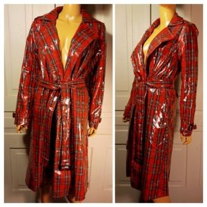 NWT Wet look raincoat tartan plaid punk goth Fashion Nova M